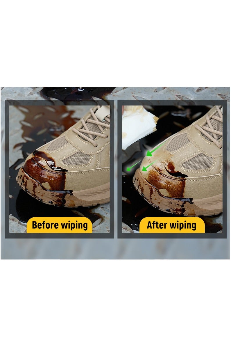 Breathable labor protection shoes, anti-smash and anti-puncture steel toe safety shoes, comfortable and wear-resistant work shoes, lightweight adventure sports shoes khaki - Image 5