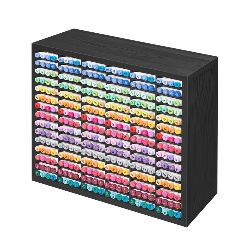 PROLEE Markers Organizer with 90 Compartments for 360 Marker Storage Art Pens Storage Rack,Watercolor Brushes Pens Alcohol Marker Holder for Desk Organizer - Image 1