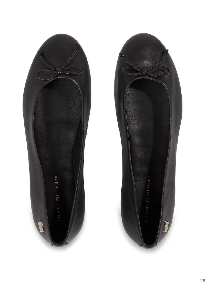 TOMMY HILFIGER Women's Ballerinas - Flats - Leather, Black