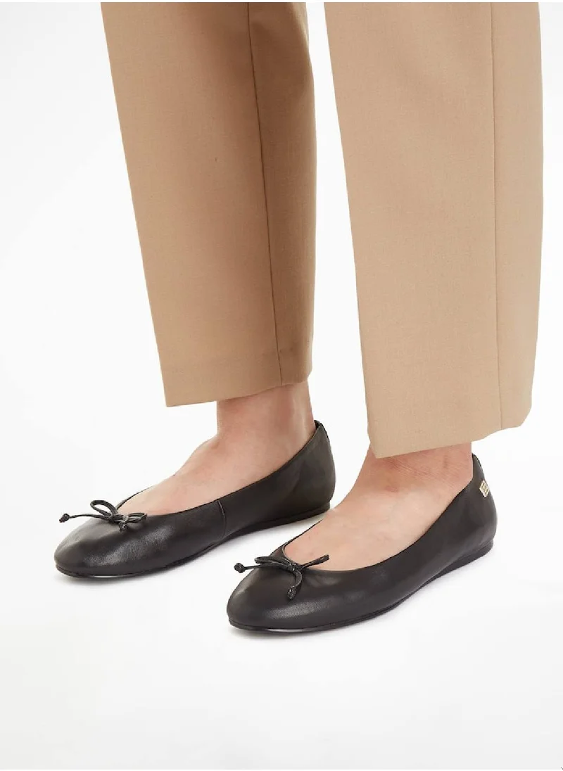 TOMMY HILFIGER Women's Ballerinas - Flats - Leather, Black
