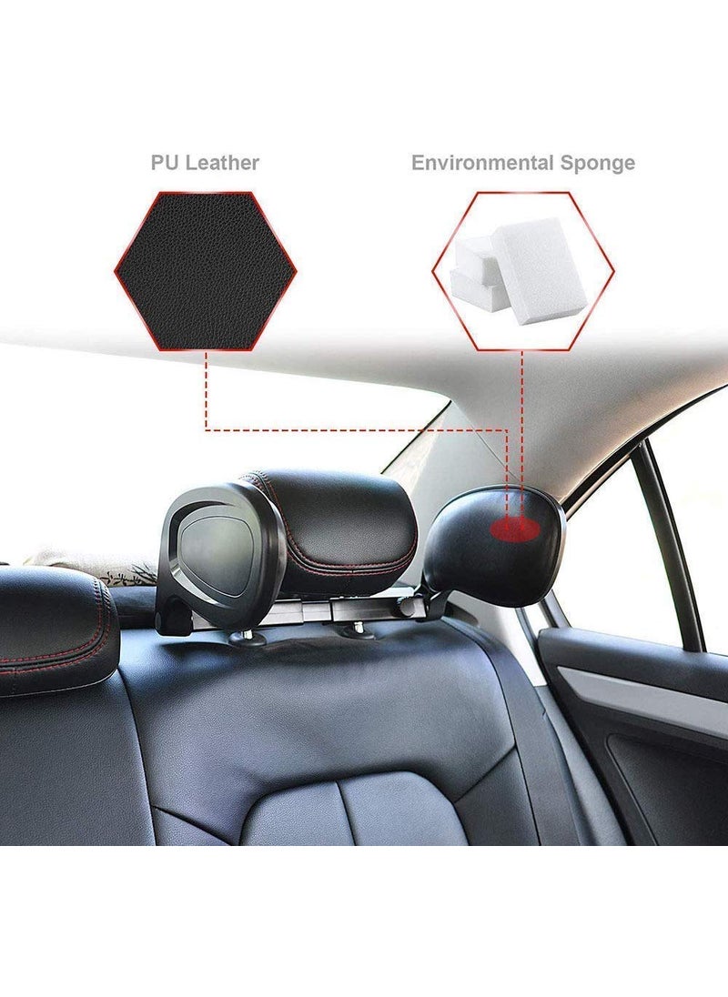 Ostin Ostin Headrest Car Seats Headrest Car ChildrenNeck Pillow Height Adjustable Car Headrest Side Headrest Cushion Made of Leather with Telescopic Rod and Sliding Clips  - Image 5