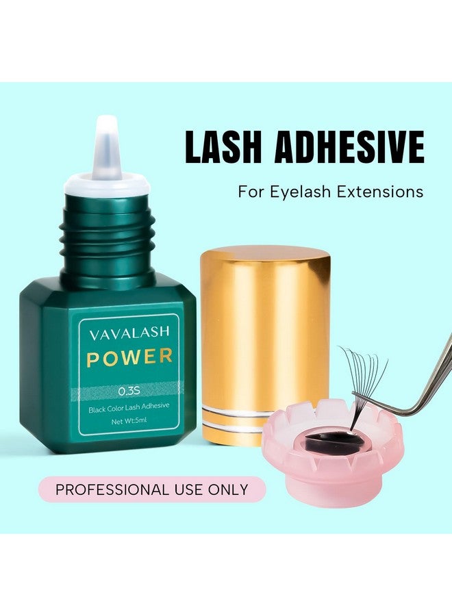 VAVALASH Eyelash Extension Glue Lash Extension Adhesive 0.3 Sec Drying Time Retention 9 Weeks Maximum Bond Lash Glue Long Lasting Black Eyelash Glue Professional Lash Artist Use Only (Power,5ml) - Image 5