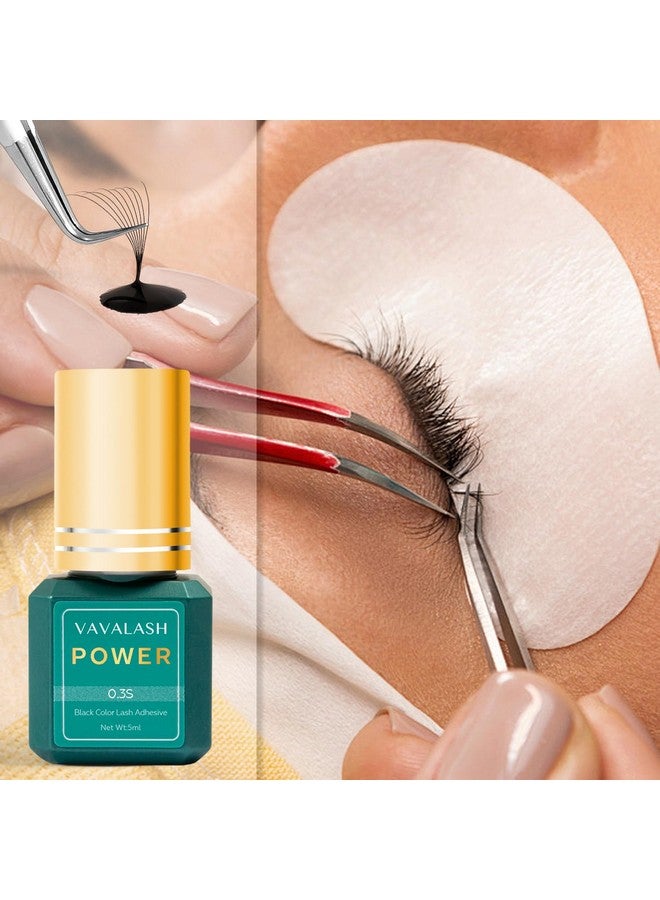 VAVALASH Eyelash Extension Glue Lash Extension Adhesive 0.3 Sec Drying Time Retention 9 Weeks Maximum Bond Lash Glue Long Lasting Black Eyelash Glue Professional Lash Artist Use Only (Power,5ml) - Image 4