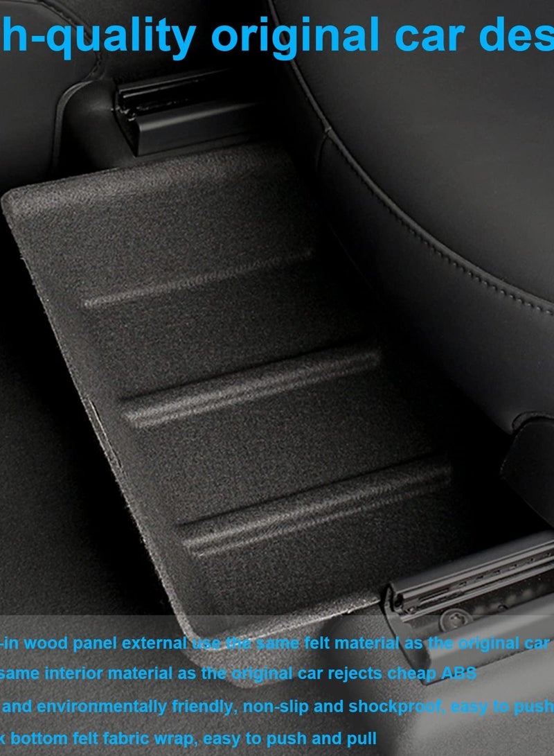 Under Seat Storage Box Organizer Tray for Tesla Model Y 2022 2021 2016-2020, Compatible with Tesla Model Y Accessories, Hidden Tray Under Car Seat Storage (Original Felt Texture) - Image 3
