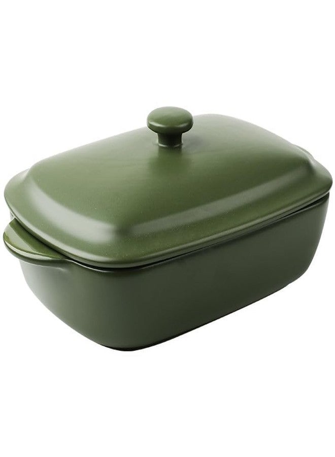 TUSIMI Ceramic Casserole Dish with Lid,33oz Covered Rectangular Baking Dish with Lid,Deep Casserole Cookware Bakeware,Oven Safe and Dishwash Safe - Image 2