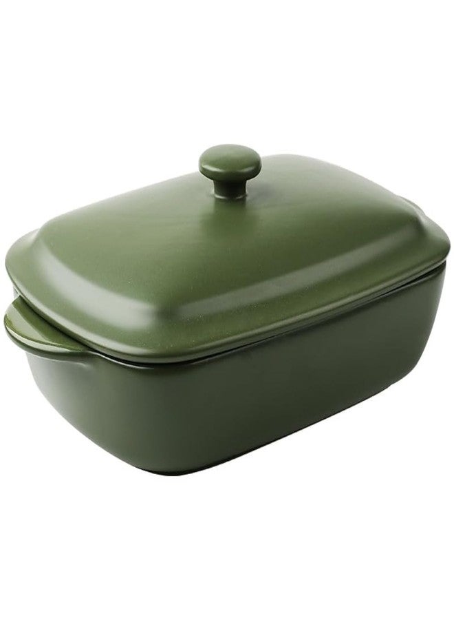 TUSIMI Ceramic Casserole Dish with Lid,33oz Covered Rectangular Baking Dish with Lid,Deep Casserole Cookware Bakeware,Oven Safe and Dishwash Safe - Image 1