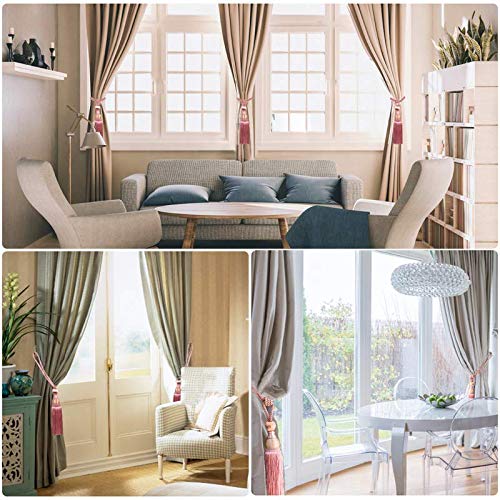 EleCharm 1 Pair Simple Elegant Curtain Cord Tie Drape Holdback Bedroom Curtain Buckle (Dark Pink) - Image 5