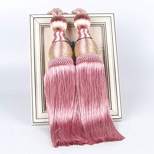 EleCharm 1 Pair Simple Elegant Curtain Cord Tie Drape Holdback Bedroom Curtain Buckle (Dark Pink) - Image 4