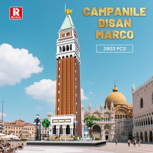 Reobrix Architecture Building Set for Adults Venice Landmark Tower St Marks Campanile Model Kit Creative Home Office Decor Toy Great Gift Idea for Teens 14 - Image 5