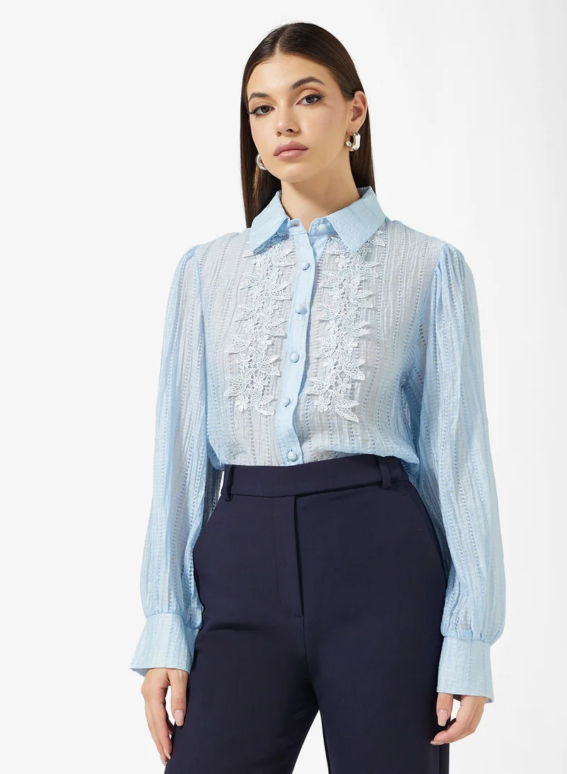 ELLA Button Shirt With Lace