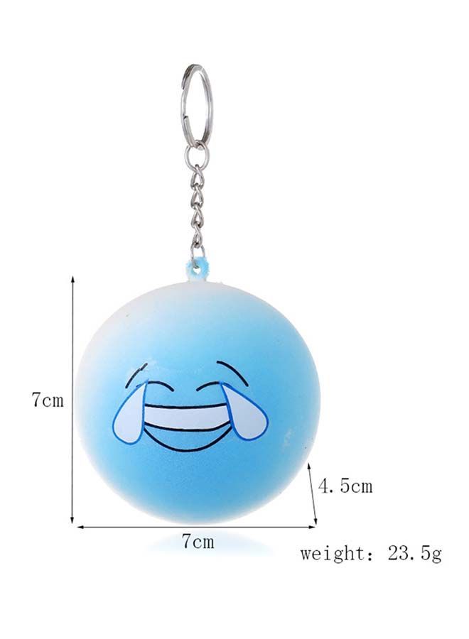 NIBEMINENT Stylish Leather Key Ring Blue/White/Silver - Image 3