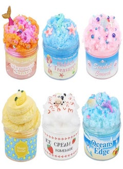 6 Pieces Soft False Cookies Idea Cake Slime Fluffy Glue Set