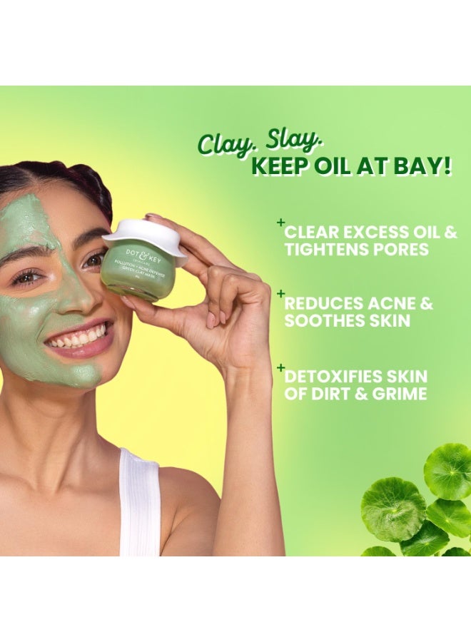 دوت آند كي قناع الطين الأخضر من دوت آند كي للعناية بالبشرة، مضاد للتلوث وحب الشباب | قناع طيني للوجه مع حمض الساليسيليك وشاي الماتشا | يقلل من حب الشباب النشط، ويهدئ الاحمرار | للبشرة الداكنة والدهنية والمعرضة لحب الشباب | 85 غرام - Image 4