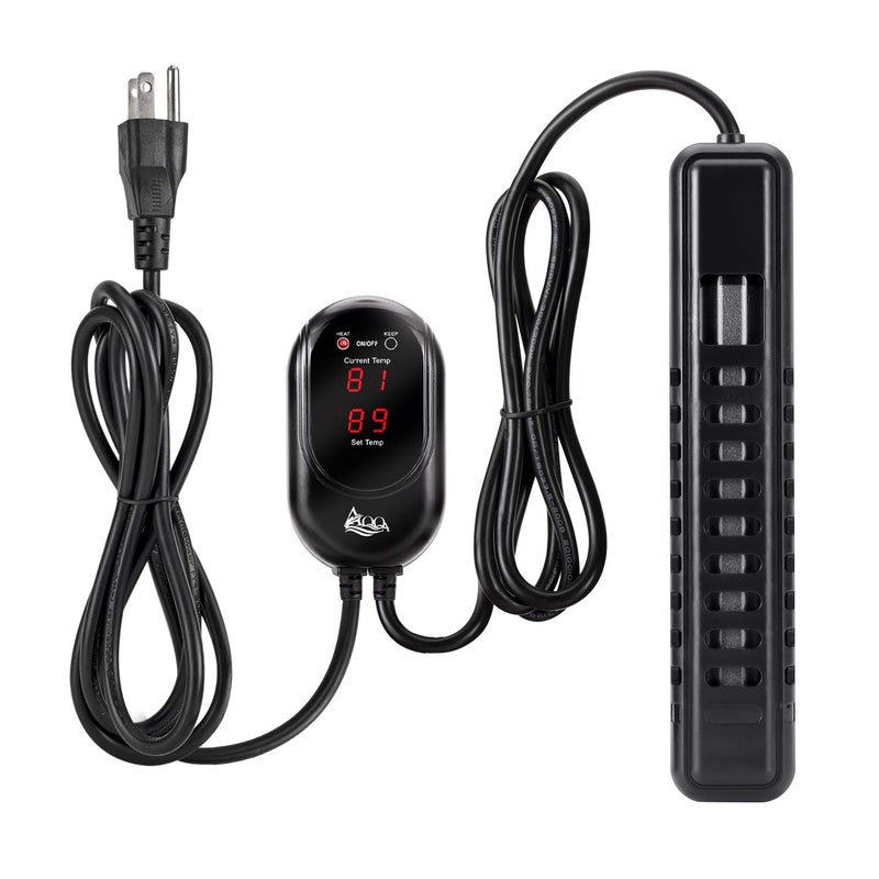 AQQA Submersible Aquarium Heater,100W/200W/300W/500W/800W/1000W/1200W Fish Tank Heater,External Temperature Controller LED Temperature Display,Suitable for Saltwater and Freshwater(100W) - Image 1