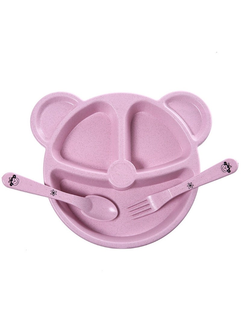 Goolsky Suction Plates for Baby, Silicone Plates with Suction Divided, Baby Spoon Fork Set for Toddler Baby Dishes Kids Plates  - Image 1