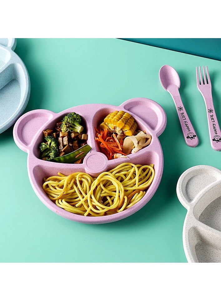 Goolsky Suction Plates for Baby, Silicone Plates with Suction Divided, Baby Spoon Fork Set for Toddler Baby Dishes Kids Plates  - Image 3