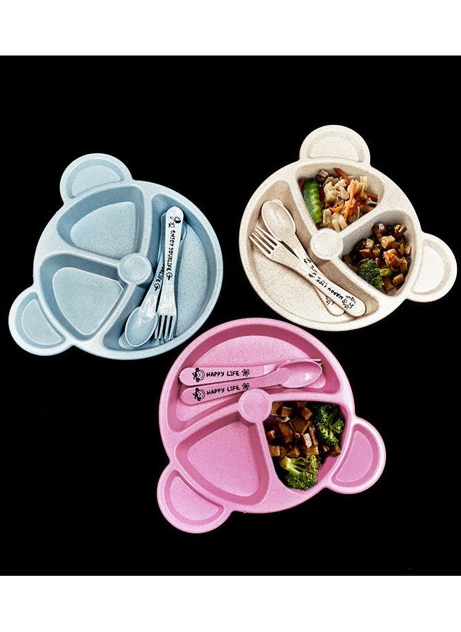 Goolsky Suction Plates for Baby, Silicone Plates with Suction Divided, Baby Spoon Fork Set for Toddler Baby Dishes Kids Plates  - Image 4