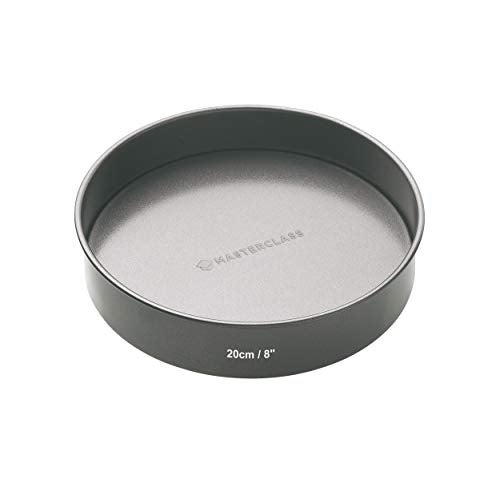MasterClass KCMCHB12 20cm Loose Based Sandwich Tin with PFOA Non Stick Robust 1mm Thick Carbon Steel 8 Inch Round Cake Pan Grey