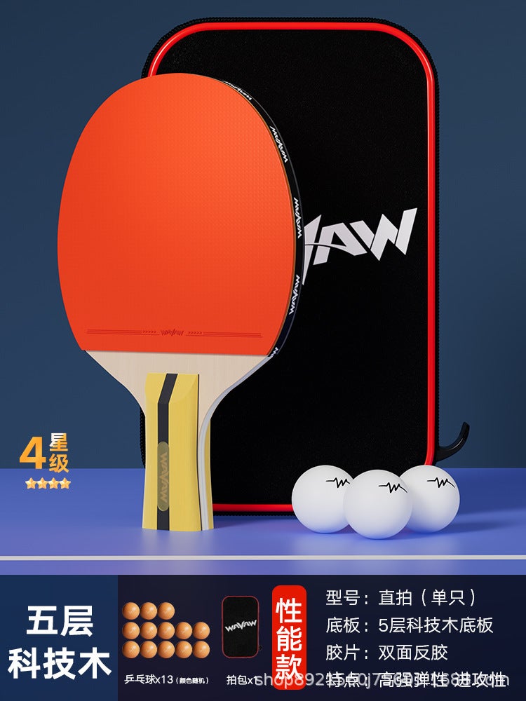 Generic Kids Pro Ping Pong Rackets for School Beginners 4-star short handle single pack (13 Table tennis balls for free)