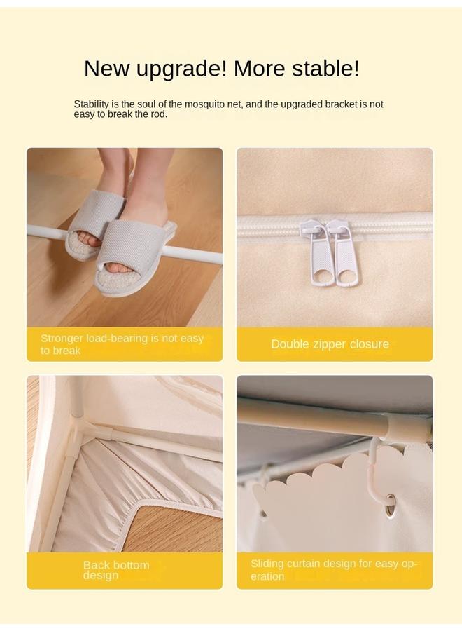 Bluejw College Students Dormitory Bed Curtain Integrated Mosquito Net Strong Shading Upper Bunk Upper And Lower Bunk Bracket All-inclusive 2024 New University - Image 5