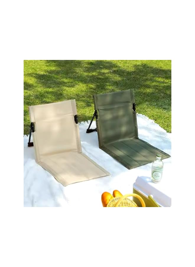 PROMASS كرسي تخييم خارجي خفيف الوزن مريح قابل للطي كرسي ترفيهي شاطئي محمول كرسي كسول فردي كرسي تخييم (بني) - Image 2