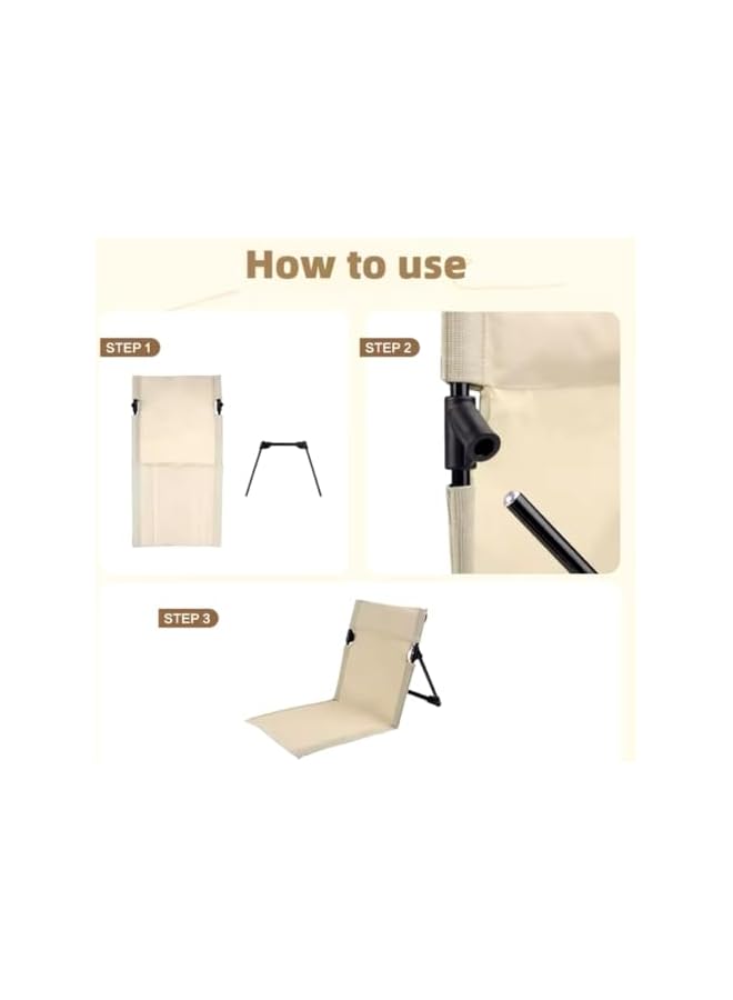 PROMASS كرسي تخييم خارجي خفيف الوزن مريح قابل للطي كرسي ترفيهي شاطئي محمول كرسي كسول فردي كرسي تخييم (بني) - Image 5