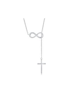 MIRFA Silver Cross Infinity Necklace  - Image 1