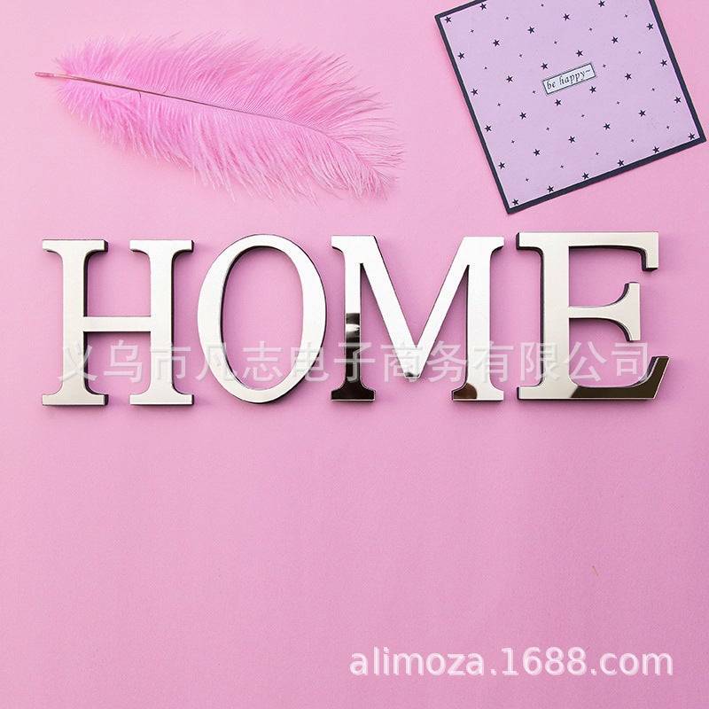 Light Gold Mirror Acrylic Wall Stickers 26 English Letters Background Wall Decoration Stereo Letter Stickers - Image 5