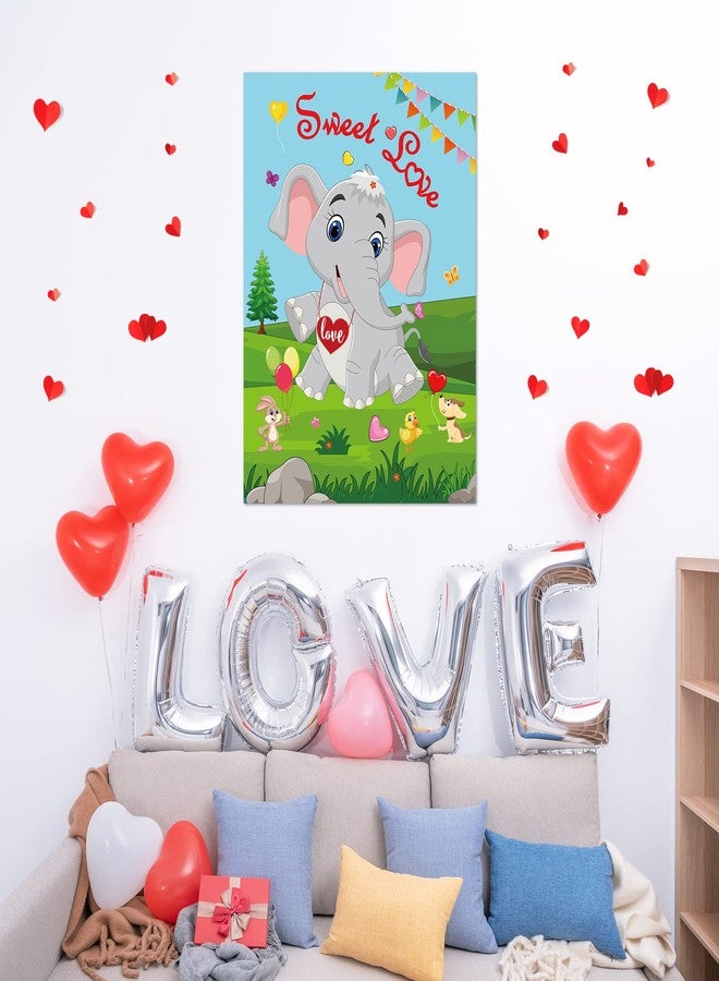 ELECLAND Pin The Heart on The Elephant Valentines Party Game for Kids, Valentines Heart Stickers, Valentine's Day Party Decorations, Carnival Circus Party Supplies, Animal Party Decorations - Image 4