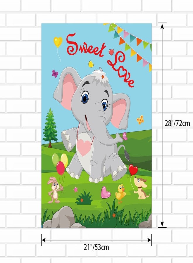 ELECLAND Pin The Heart on The Elephant Valentines Party Game for Kids, Valentines Heart Stickers, Valentine's Day Party Decorations, Carnival Circus Party Supplies, Animal Party Decorations - Image 2