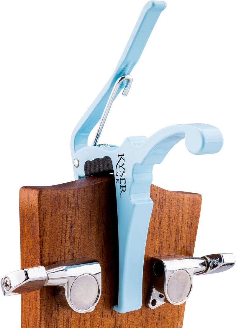 Kyser Musical Products Fender X Quick-Change Electric Guitar Capo, KGEFDBA, Daphne Blue - For Electric Guitars, Collaboration with Fender, Made in USA, Quality, Strong, Lightweight, Quick - Image 3