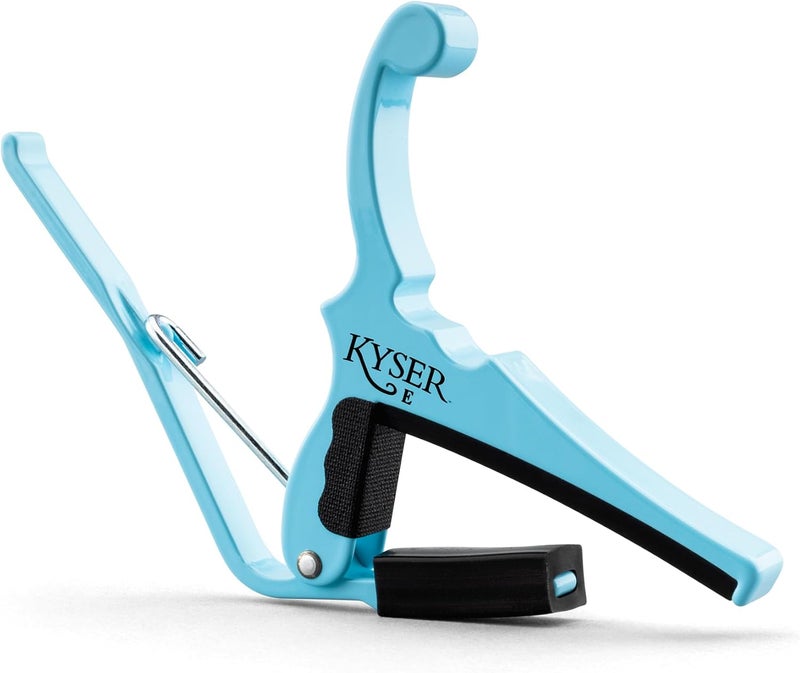 Kyser Musical Products Fender X Quick-Change Electric Guitar Capo, KGEFDBA, Daphne Blue - For Electric Guitars, Collaboration with Fender, Made in USA, Quality, Strong, Lightweight, Quick - Image 1