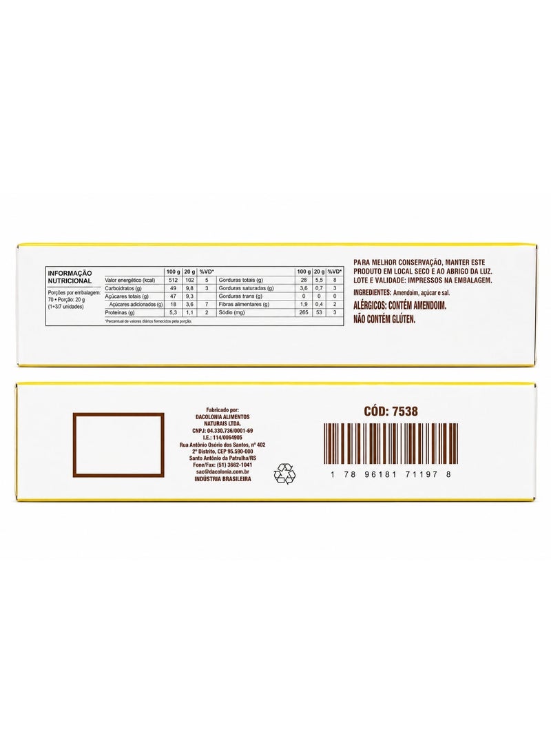 DaColonia Paçoquinha Traditional Peanut Butter Crumble, Gluten Free, 100 Pieces, 1.4 kg - Image 5