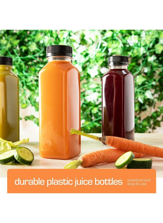 DECADORN 12oz Plastic Juice Bottles For Juicing - 20 Pack Plastic Bottles With Caps - MADE IN USA Juicing Bottles Reusable With Lids - Juicer Bottles With Tamper Evident Caps - Juice Containers - Image 3
