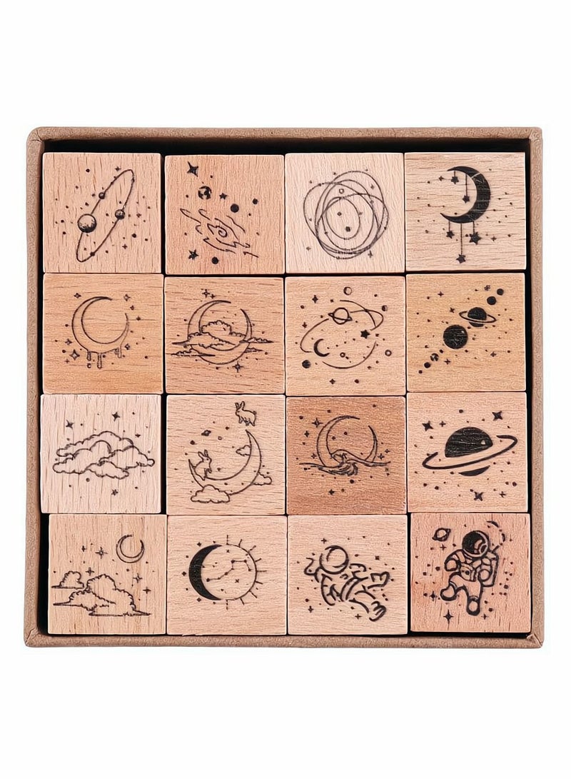 Y&D Wooden Rubber Stamps for Arts Crafts Bullet Journals Card Making Scrapbooking Diary Letter - Image 1