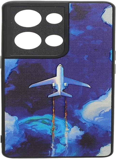 Boter. Plastic 3D Shockproof Back Case Designed With Raised Edge To Protect Camera lens Airplane Printed Suitable For Oppo Reno 9 Pro Plus - Multi Color