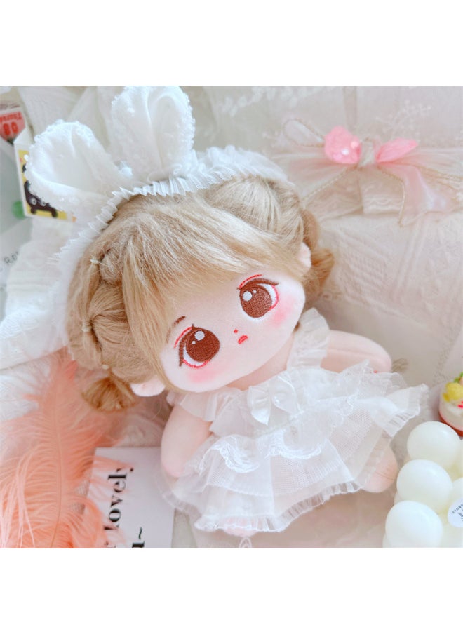 Generic - 20cm Non-attribute Star Doll Humanoid Doll Plush Toy Clunky Net Red Cute Cotton Doll Nude Doll-Specifications:There Is A Skeleton 20cm-Color:Stay Bag + Pink Shaohua Two-piece Set - Image 1