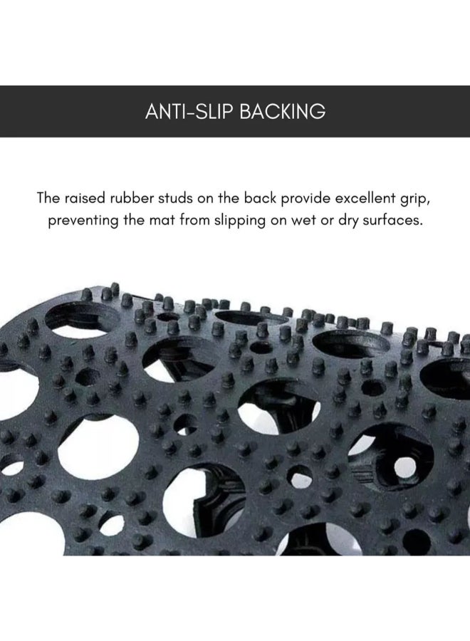 لوانس دعاسة باب مطاطية مستطيلة بتصميم خلية النحل للاستخدام الخارجي أسود 80 x 120 سم LOT8615395 - Image 4