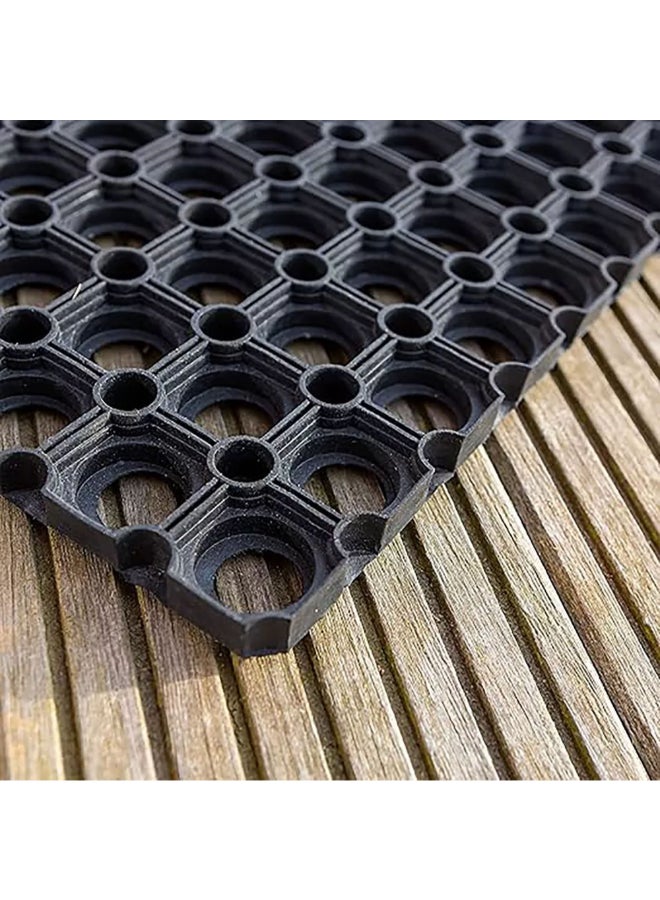 لوانس دعاسة باب مطاطية مستطيلة بتصميم خلية النحل للاستخدام الخارجي أسود 80 x 120 سم LOT8615395 - Image 3