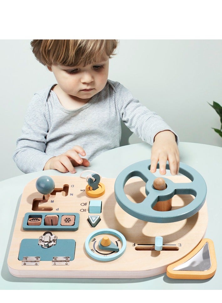 Early Childhood Education Simulation Steering Wheel Board Children's Play House Learning Driving Puzzle Toys - Image 1