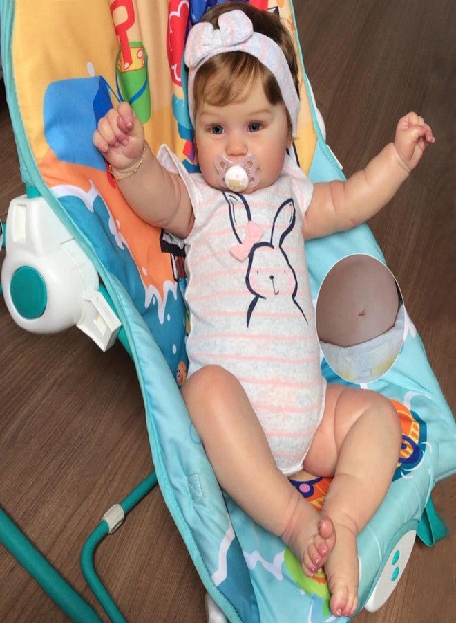 Anano Reborn Baby Dolls Realistic Girl Maddie 20 Inch Full Body Silicone Vinyl Anatomically Correct Washable Soft Baby Doll Girl That Look Real with Blonde Hair Bedtime Playmate for Kids - Image 1