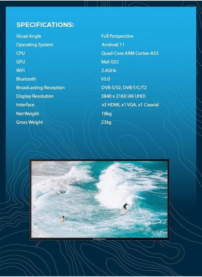 تلفزيون أندرويد 4K مقاوم للانفجار مقاس 55 بوصة مع إطار فائق النحافة وزجاج مقوى بدرجة طيران / واي فاي / بلوتوث / تلفزيون ذكي 4K UHD - أسود - pzsku/Z3B9715B178338C02A993Z/45/1741487911/256362b0-a262-450b-9239-35b3e87d9939