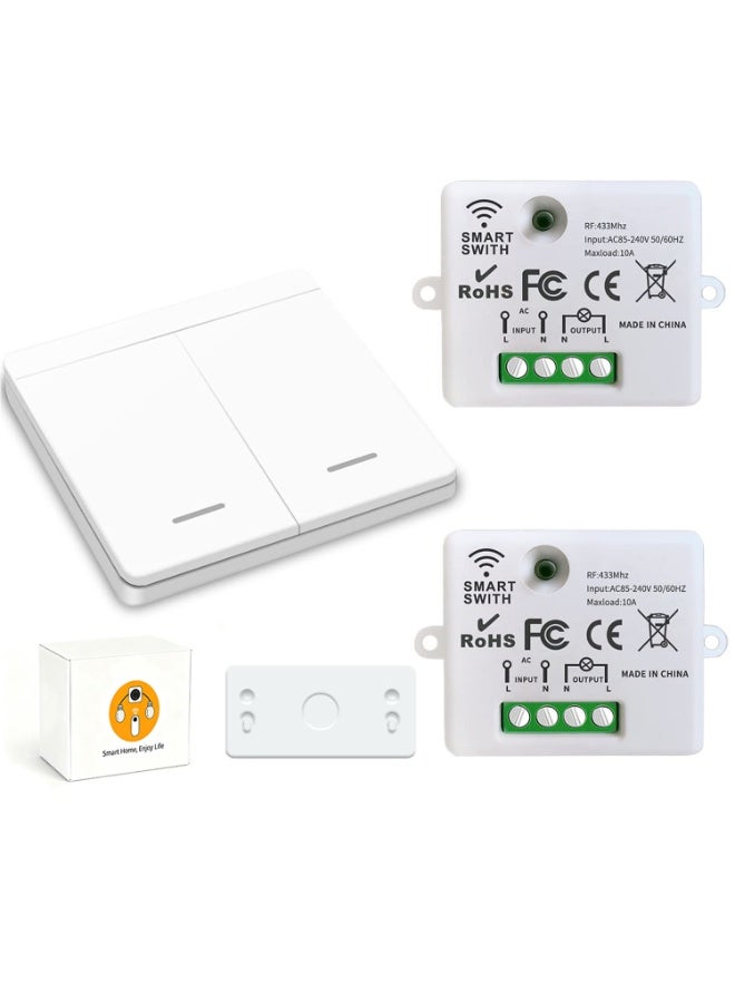 مجموعة التحكم عن بعد للضوء اللاسلكي لا تحتاج إلى أسلاك مستقرة إشارة RF433 تصل إلى 30 متر لمصنع المكتب المنزلي سهلة التثبيت - Image 1