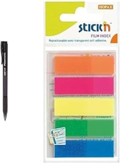 FABER-CASTELL Faber Castell Grip X10 Ballpoint Pen 1.0 mm Black Ink - Black + Stick n value 12 mm film index tab - neon multi-colour 