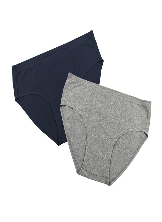 Pristine Life | Incontinence Underwear For Men | Absorbs 35ml Of Leaks | Wash & Reuse | Anti Bacterial, Hygienic & Leakproof | Comfy Cotton | Pack Of 2 | Navy Blue & Grey | 4XL - Image 1