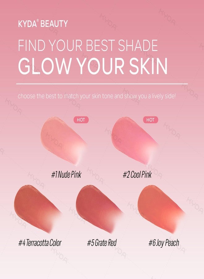 KYDA Liquid Blush, Matte Tinted for Cheeks, Lasting Dewy Finish, High Pigment Soft Creamy Blush, Blendable Lightweight Cover-Nude Pink - Image 4