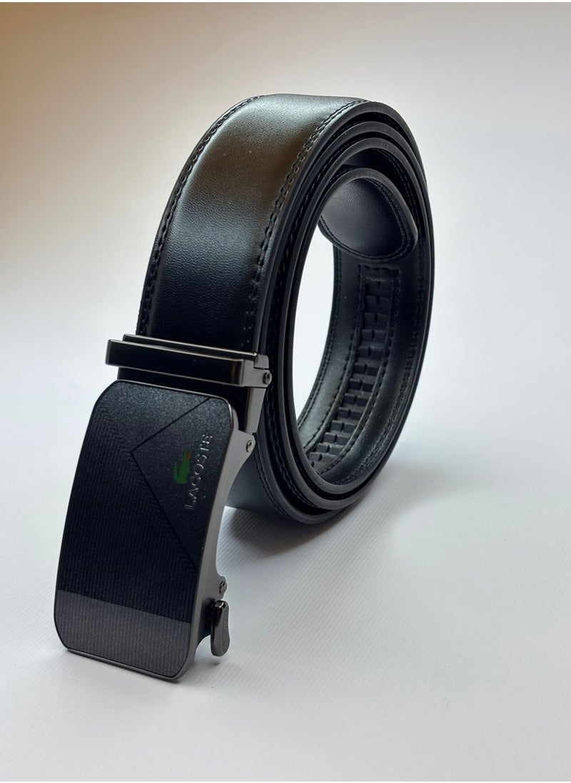 LACOSTE - Lacoste Men's Classic Leather Wallet & Belt Set-Black - Image 1