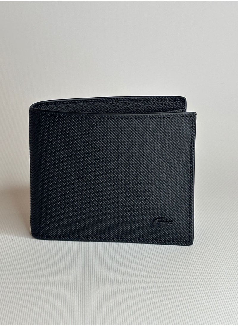 LACOSTE - Lacoste Men's Classic Leather Wallet & Belt Set-Black - Image 1