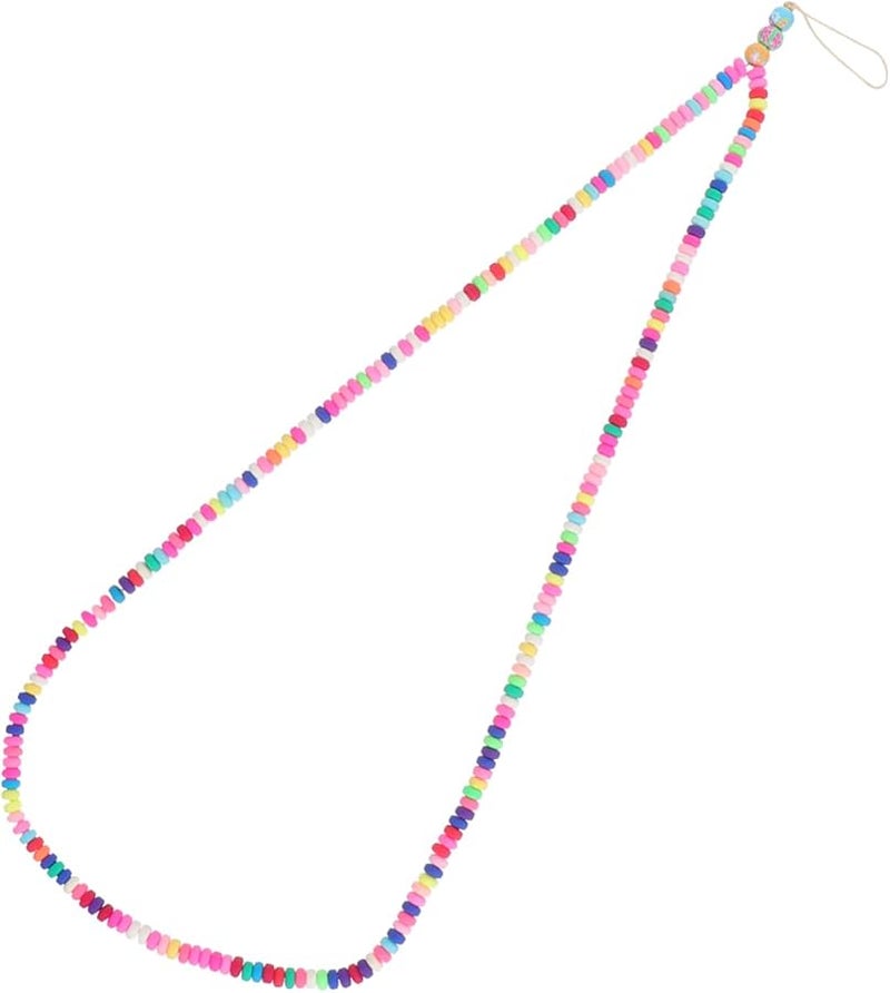 Colorful Soft Clay Bead Phone Lanyard Necklace Strap for Smartphones Keys USB Women - Image 2