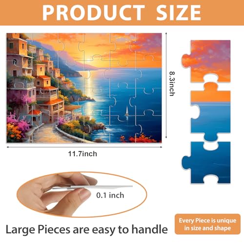 Biarek 6 Pack Large Piece Puzzles for Seniors 24 Piece Dementia Puzzles for Elderly Penguin Sea Turtle Deer Jigsaw Puzzle Alzheimers Dementia Products Products for Adult Cognitive Gifts Toy for Men Women - Image 5